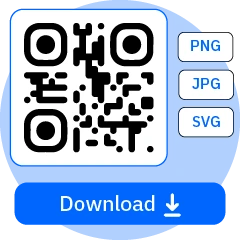Download your QR code instantly in PNG, JPG, and SVG formats